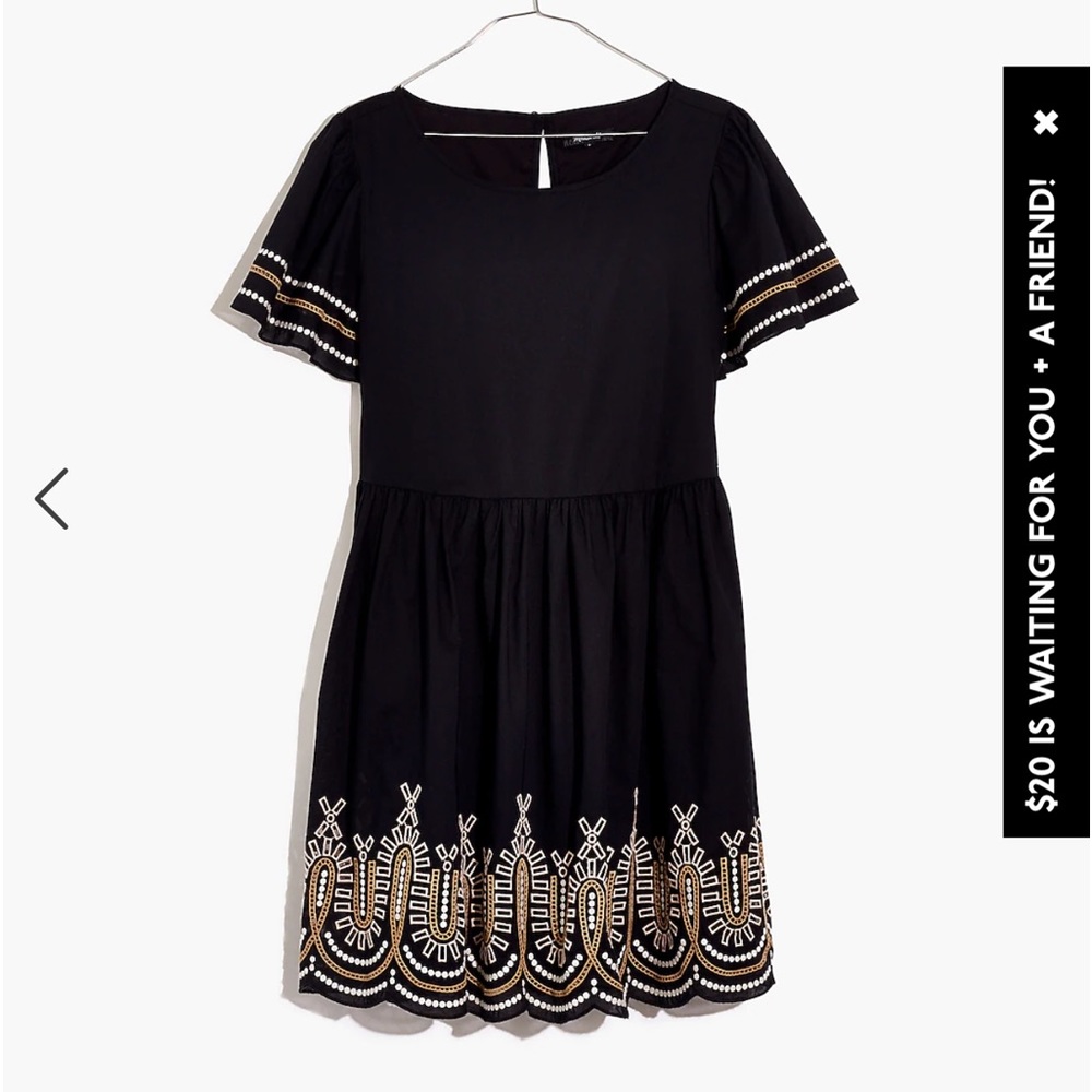 Madewell black short dress size medium. NWT.